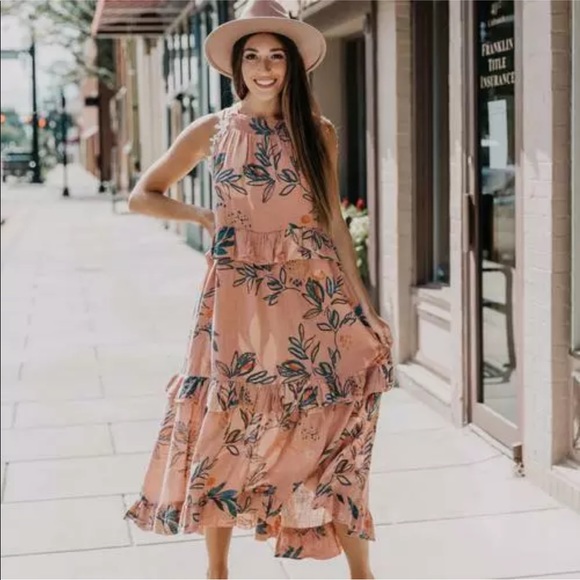 Free People Dresses & Skirts - Free People Coral Anita Floral Summer Maxi